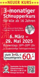 Sportcenter Go-Me-Kan Karate Schnupperkurs 1. Halbjahr 2025
